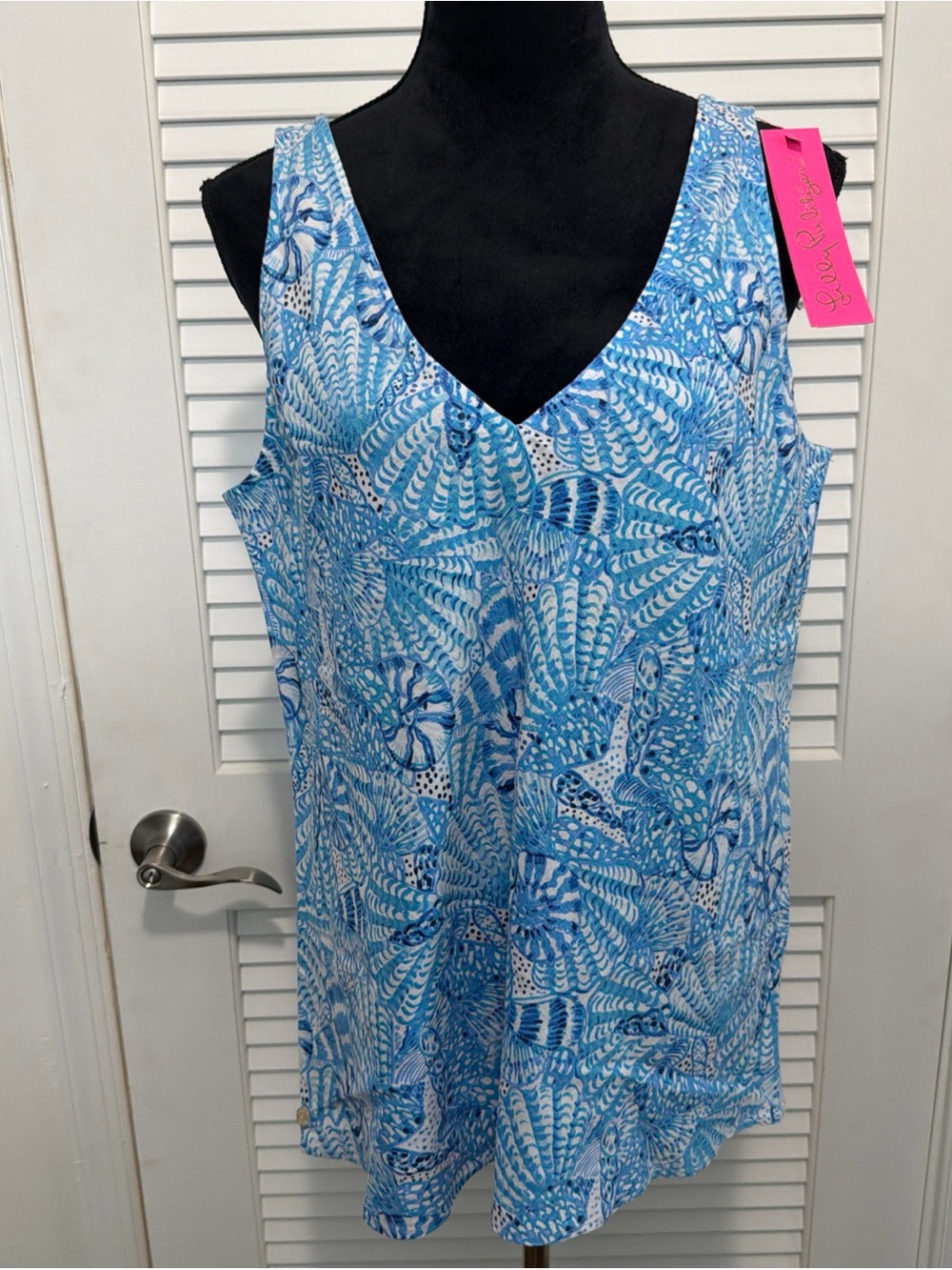Lilly Pulitzer Florin Sleeveless Shirt - Amalfi Blue - Sz M - NWT